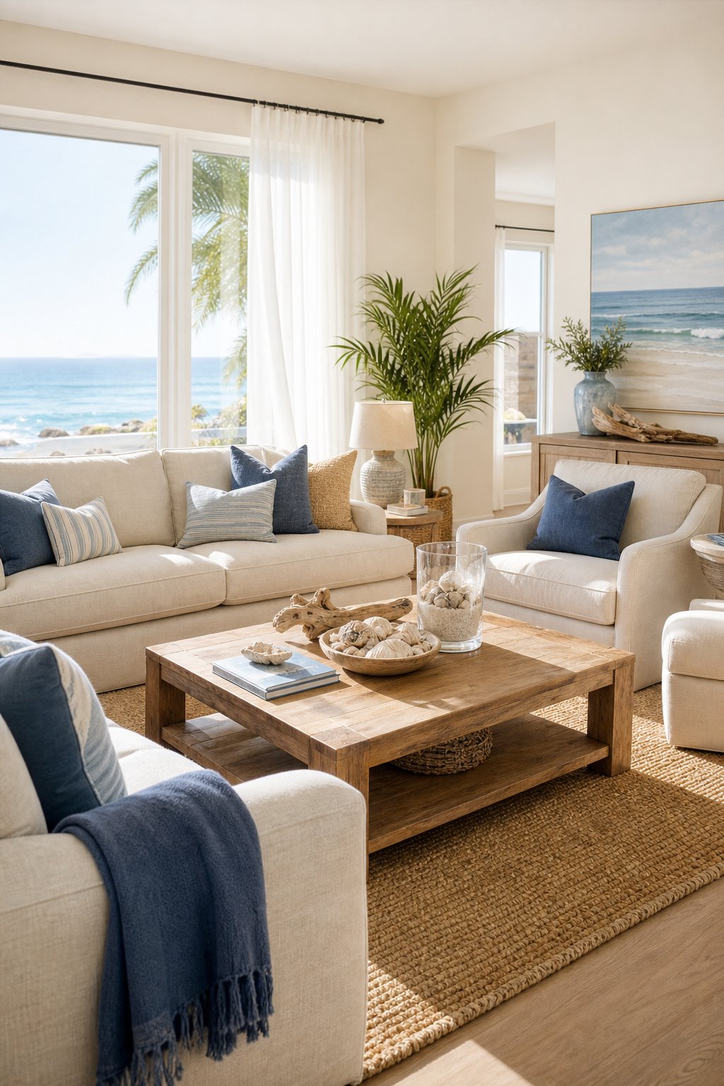 Coastal Living Room Paint Color 6 Shell White F4EFE6