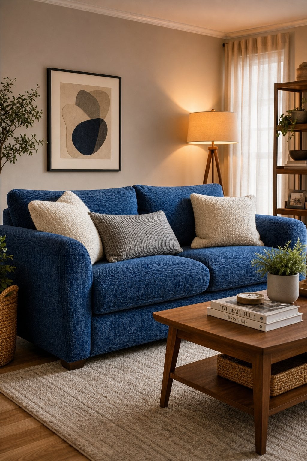 Cozy Blue Living Room Decor Idea 2 Couch