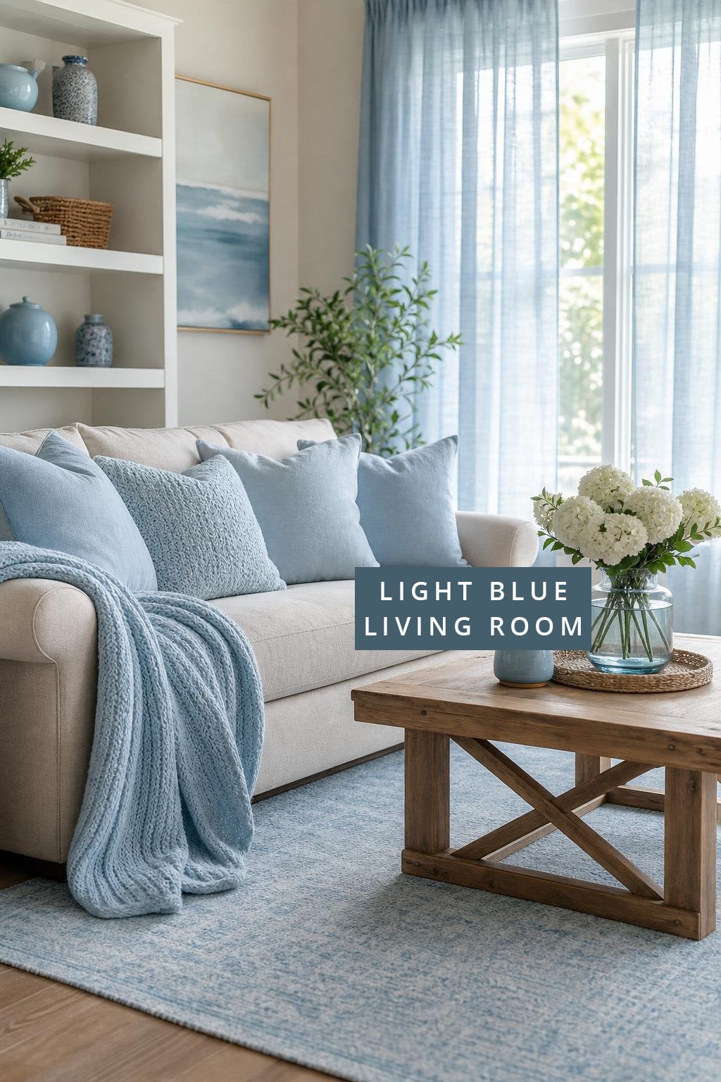 Light Blue Living Room Decor Idea 1 Soft Blue Textiles