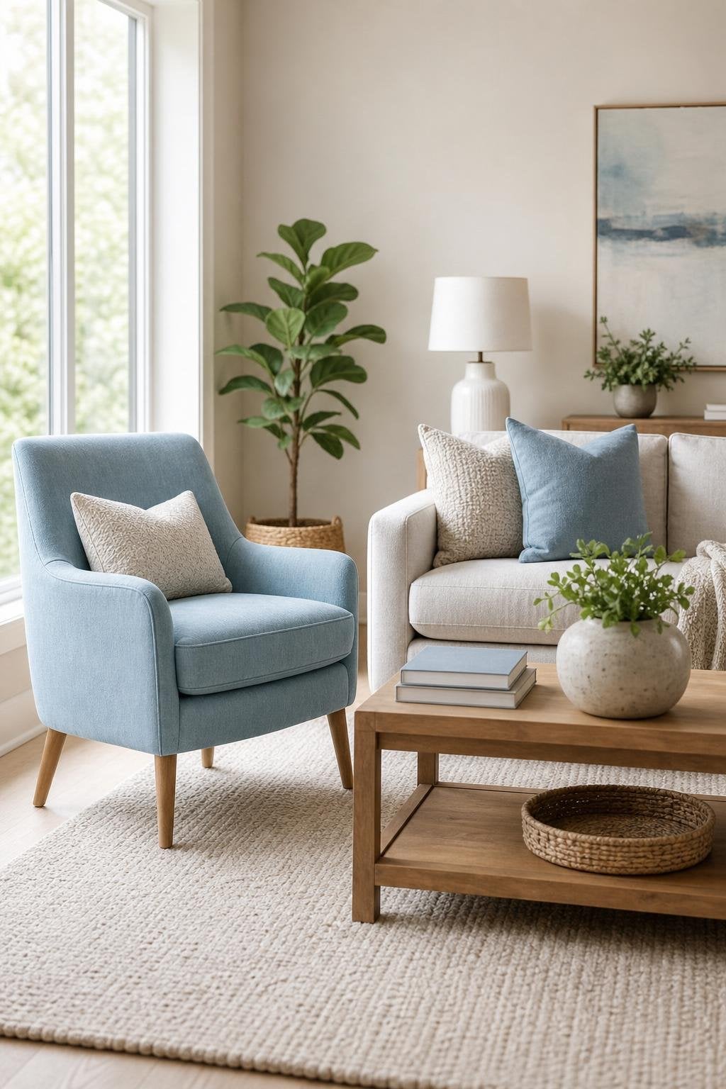 Light Blue Living Room Decor Idea 4 Powder Blue Accent Chair