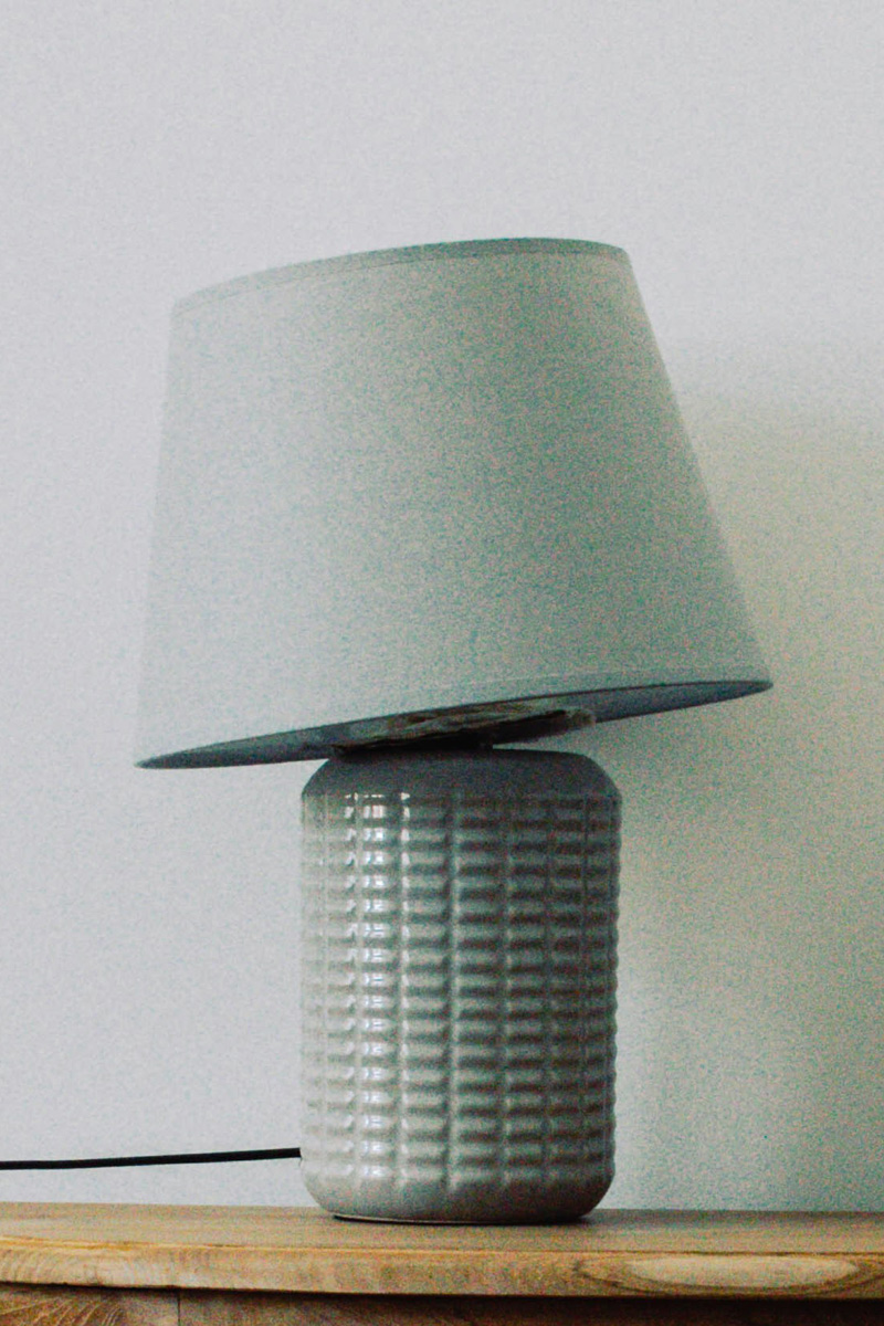 muted dusty blue lamp