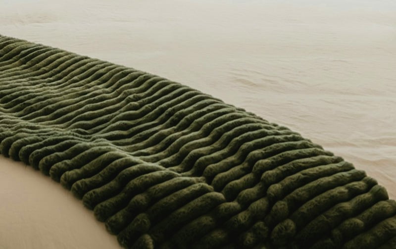 olive green throw blanket