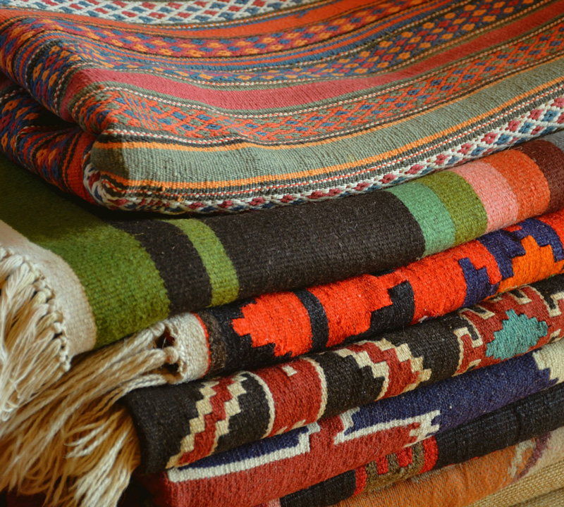 vintage rugs and blankets