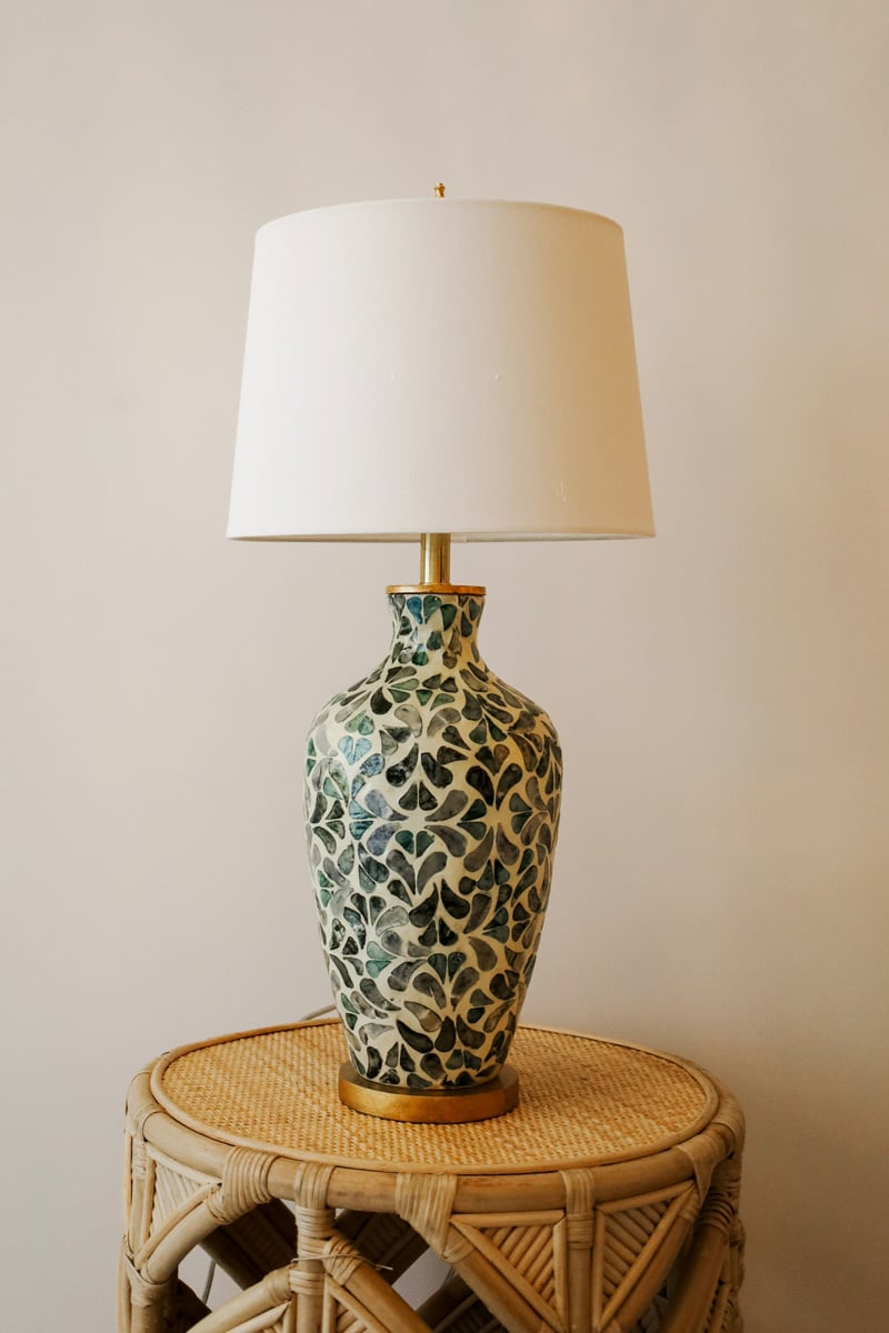 warm lamp rustic table
