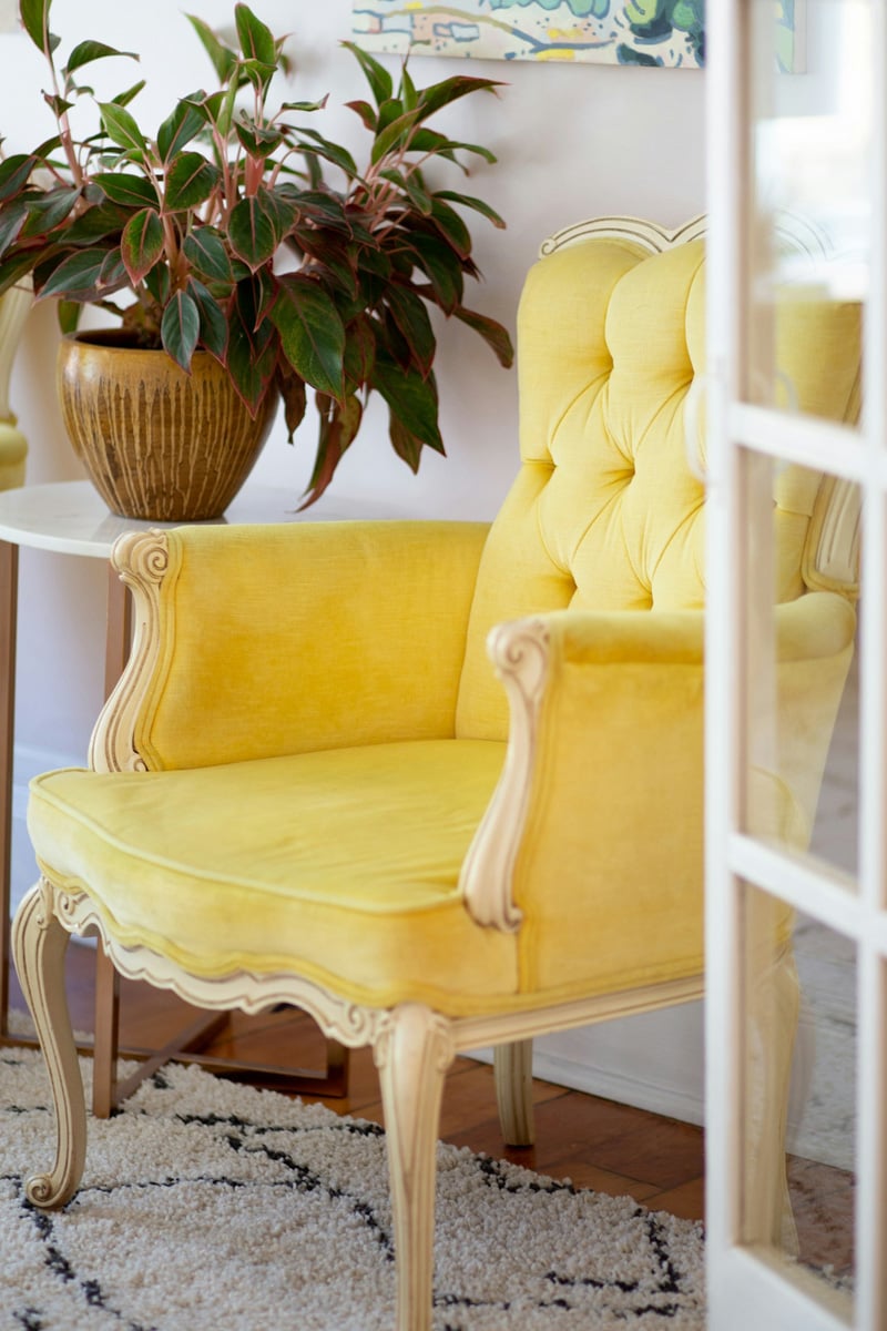 yellow accent chair