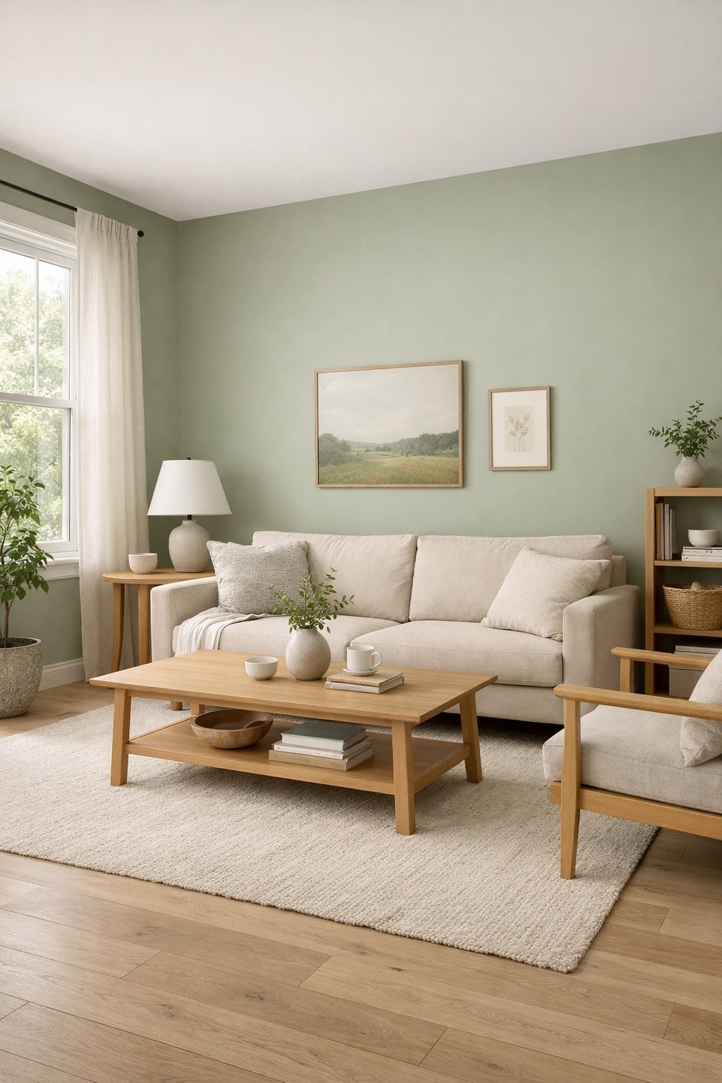 Best Green Paint Colors for Living Rooms 1 Benjamin Moore October Mist 1495