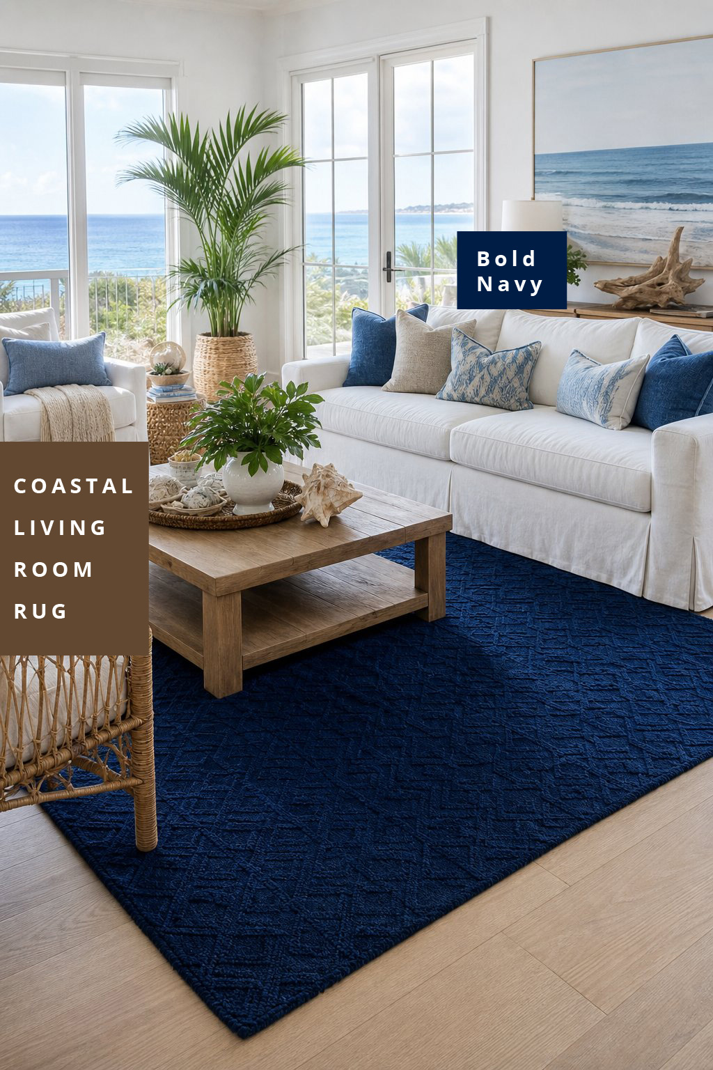 Coastal Living Room Area Rug Idea 6 Bold Navy
