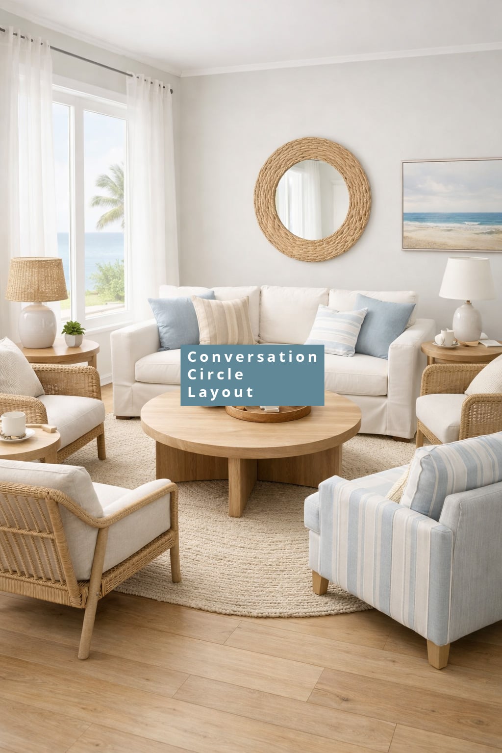 Coastal Living Room Layout Idea 8 Conversation Circle