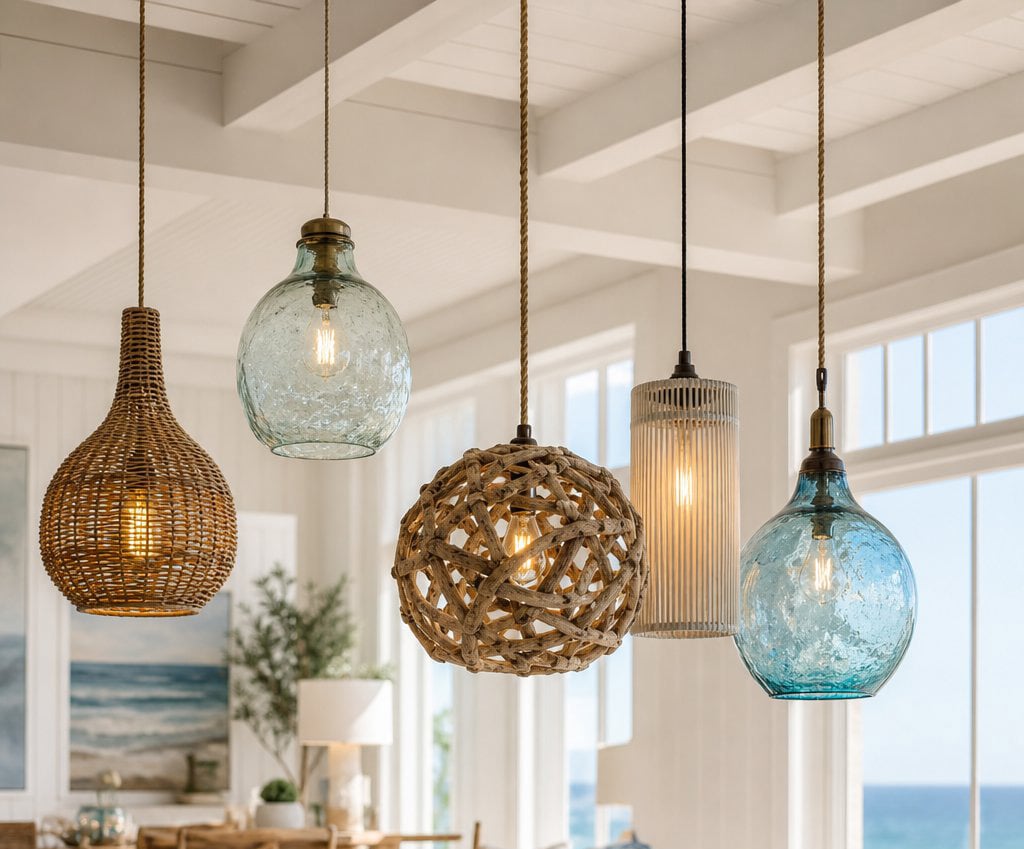 Coastal Living Room Lighting Idea 5 Pendant Lights