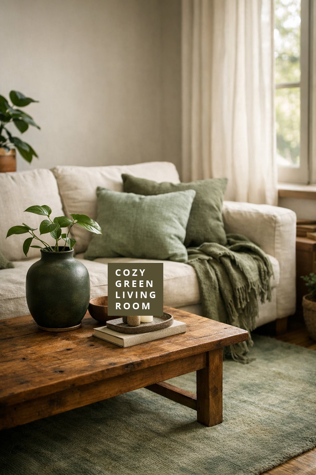 Cozy Green Living Room Decor Idea 10 Mixed Tones