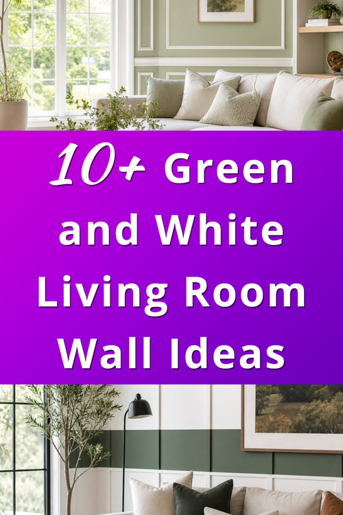 Green and White Living Room Wall Ideas