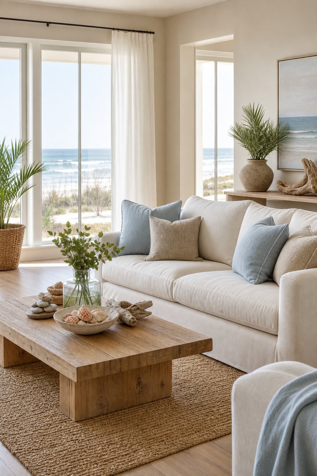 Minimalist Coastal Living Room Decor Idea 1 Soft Neutral Color Palette
