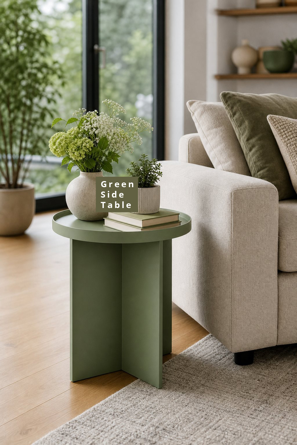 Modern Green Living Room Decor Idea 3 Compact Side Table