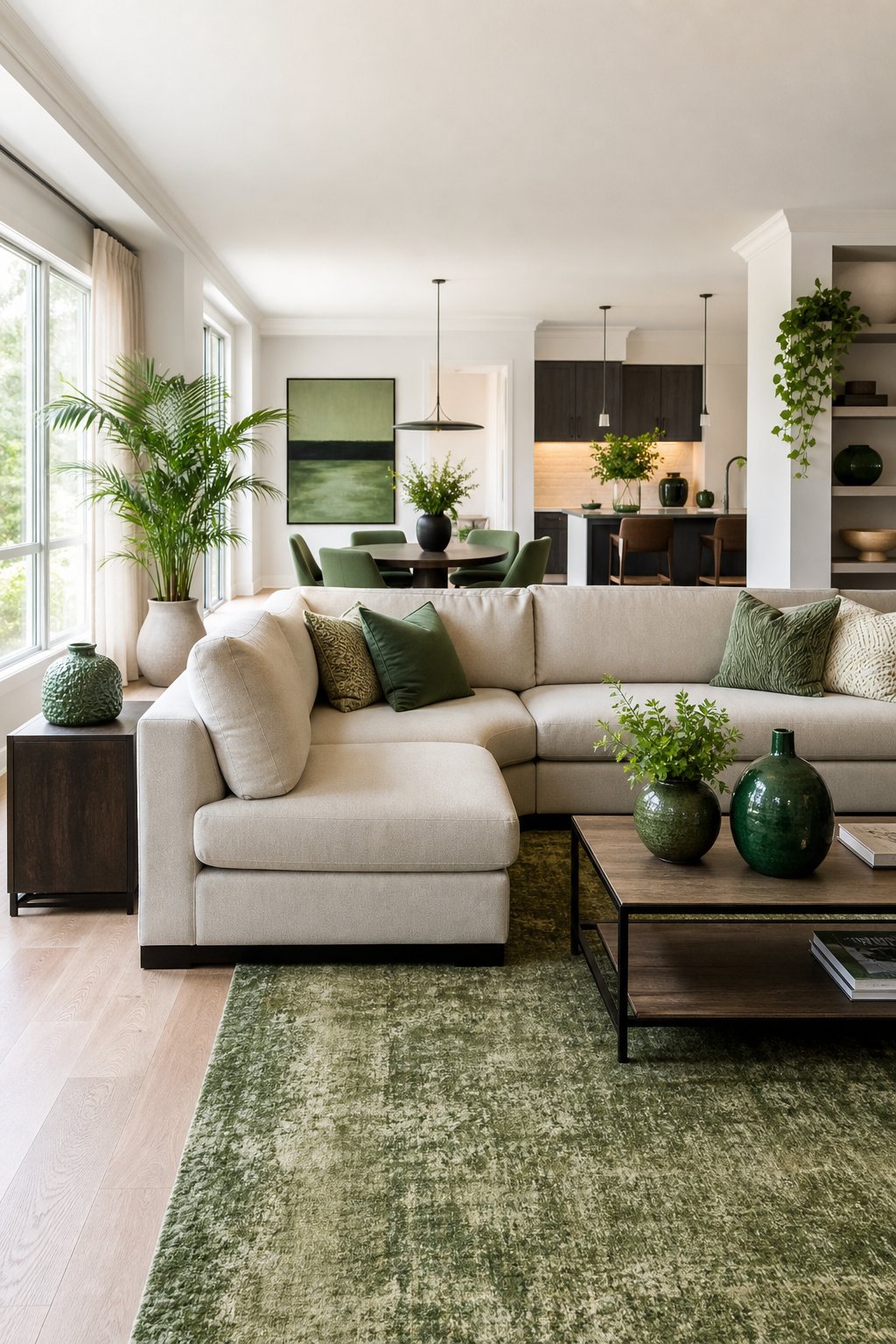 Modern Green Living Room Decor Idea 4 Couch