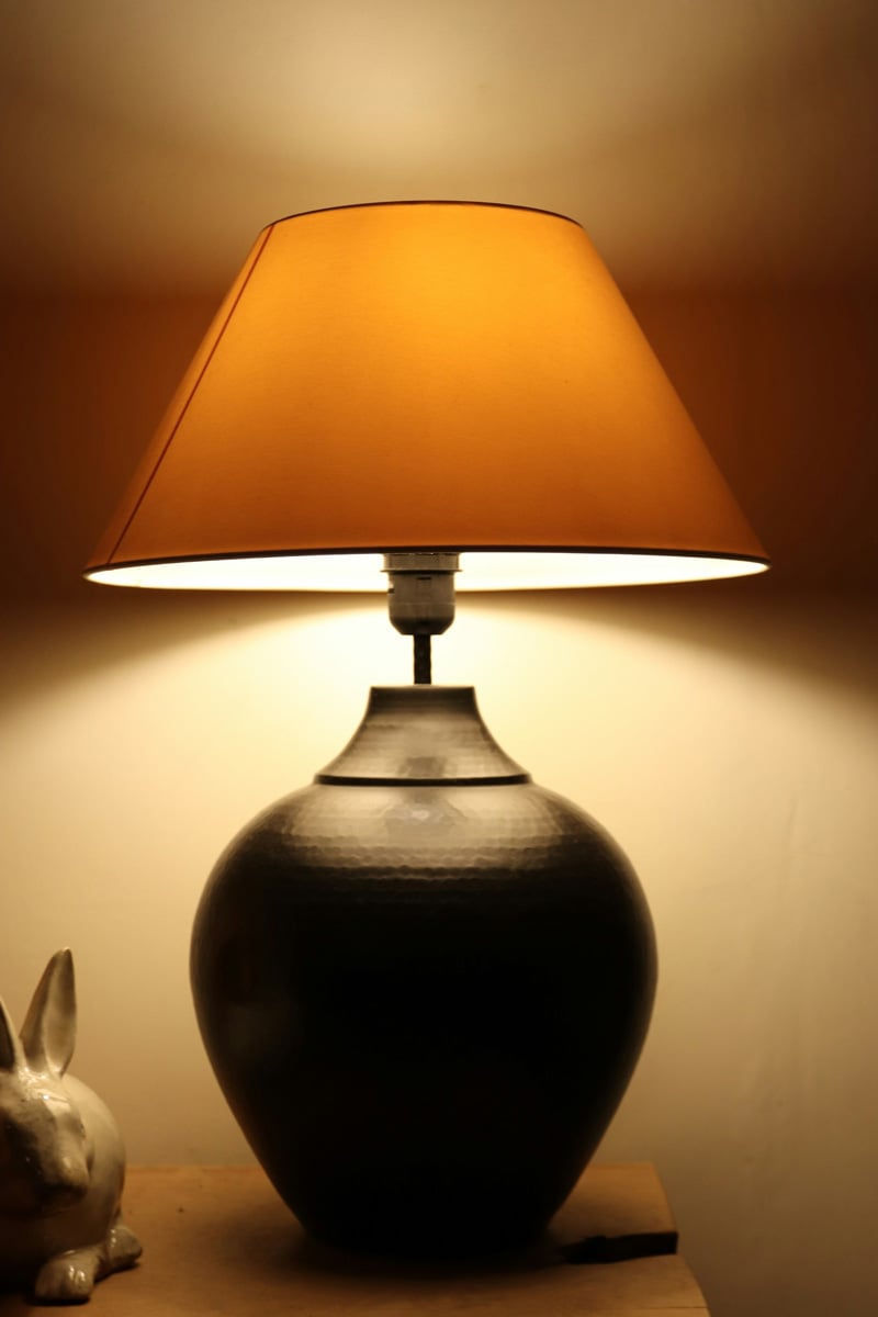 Table Lamp with a Black Base