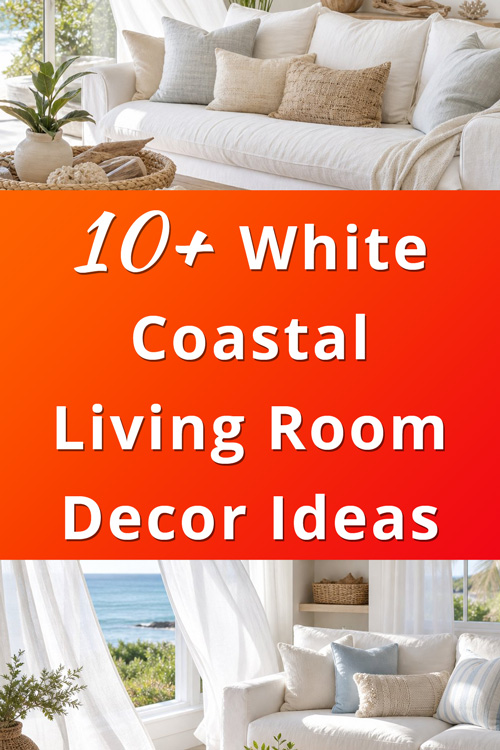 White Coastal Living Room Decor Ideas