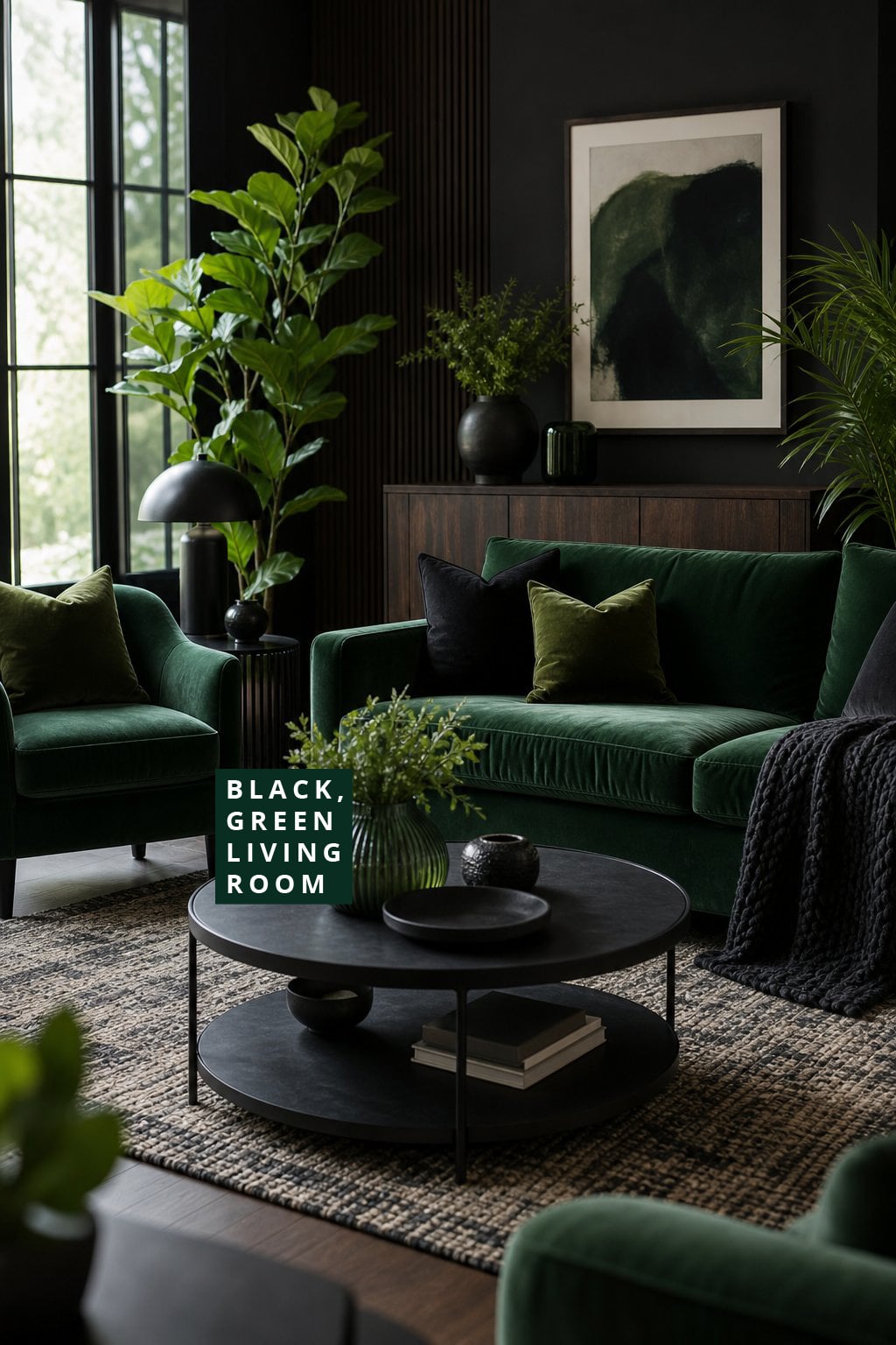 Black and Green Living Room Decor Idea 4 Moody Furniture