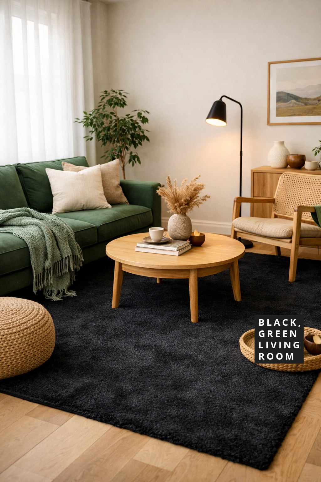 Black and Green Living Room Decor Idea 8 Rug