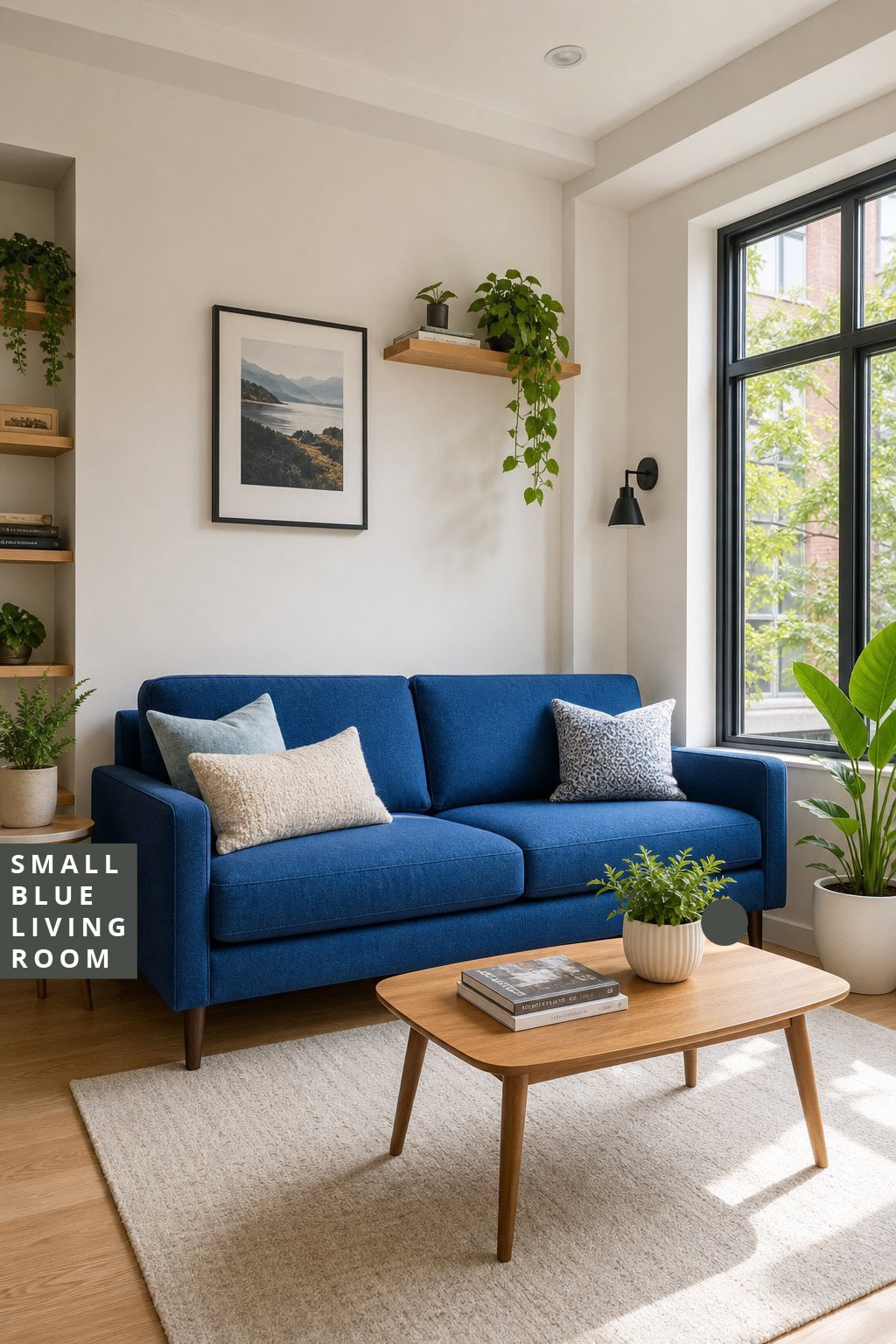 Blue Living Room Decor Idea for Small Spaces 2 Slimline Sofa
