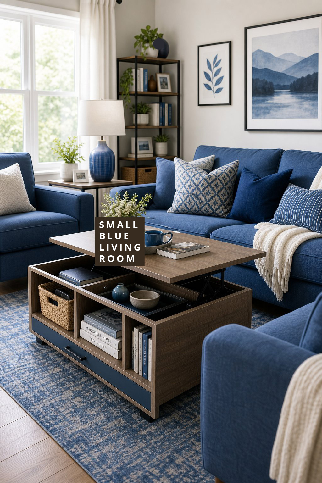 Blue Living Room Decor Idea for Small Spaces 3 Multi Use Coffee Table