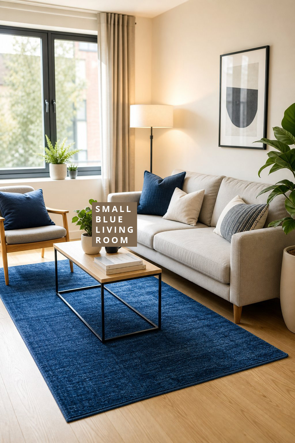 Blue Living Room Decor Idea for Small Spaces 5 Compact Rug