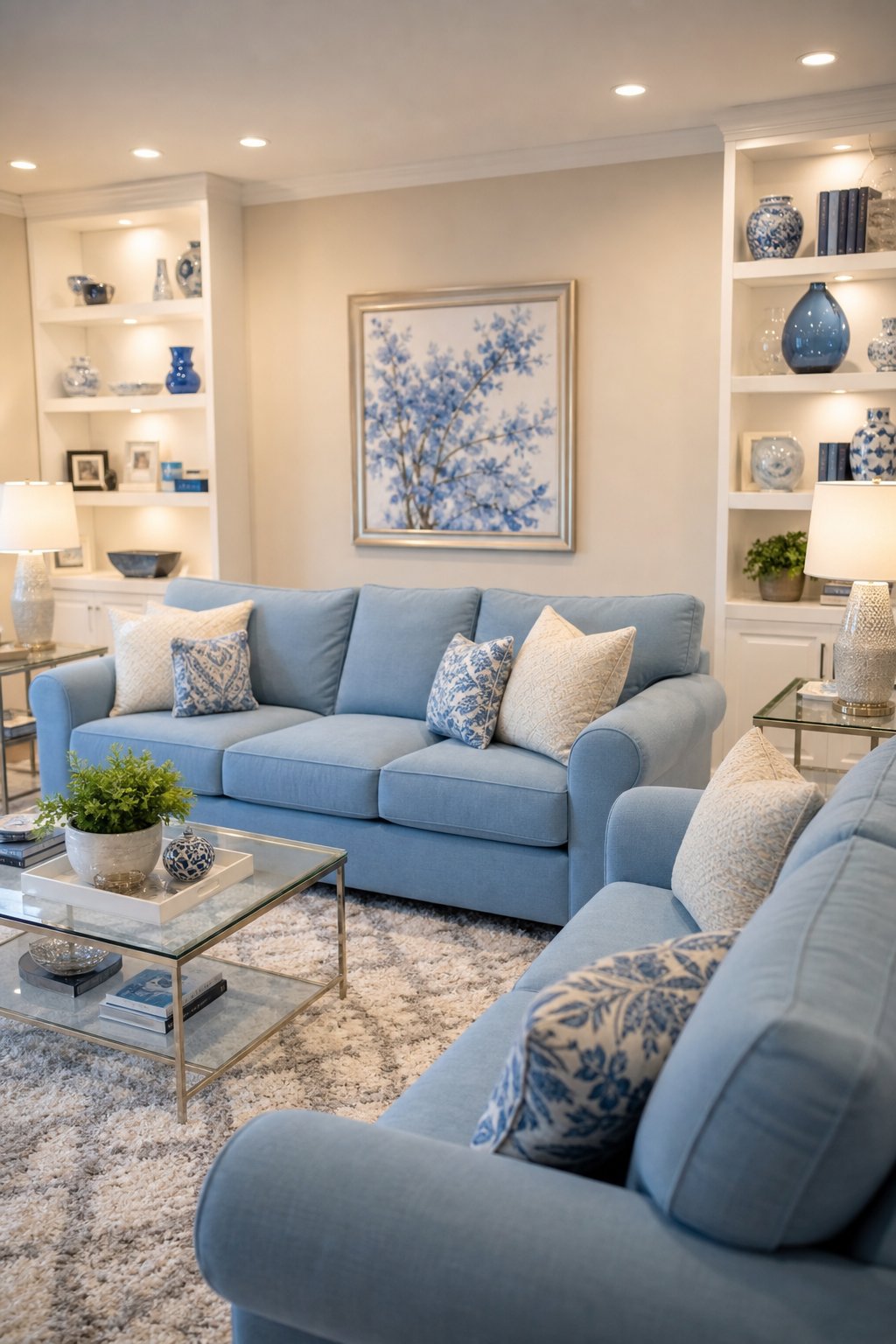 Blue Living Room Decor Ideas No Natural Light 2 Powder Blue Sofa