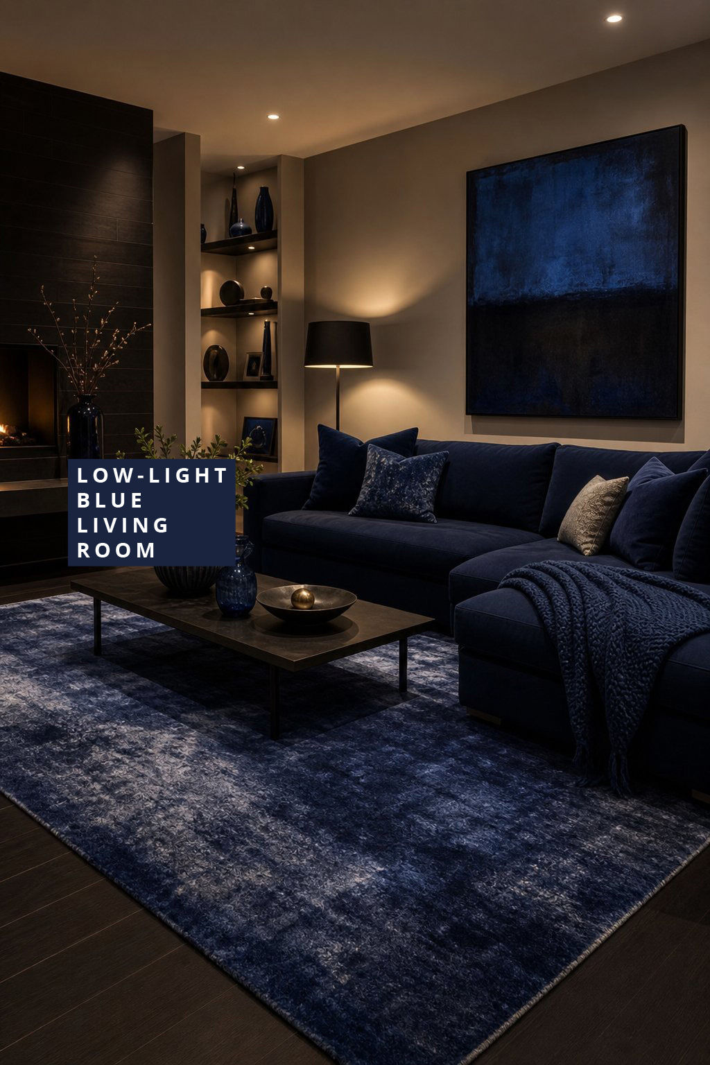 Blue Living Room Decor Ideas No Natural Light 5 Indigo Rug