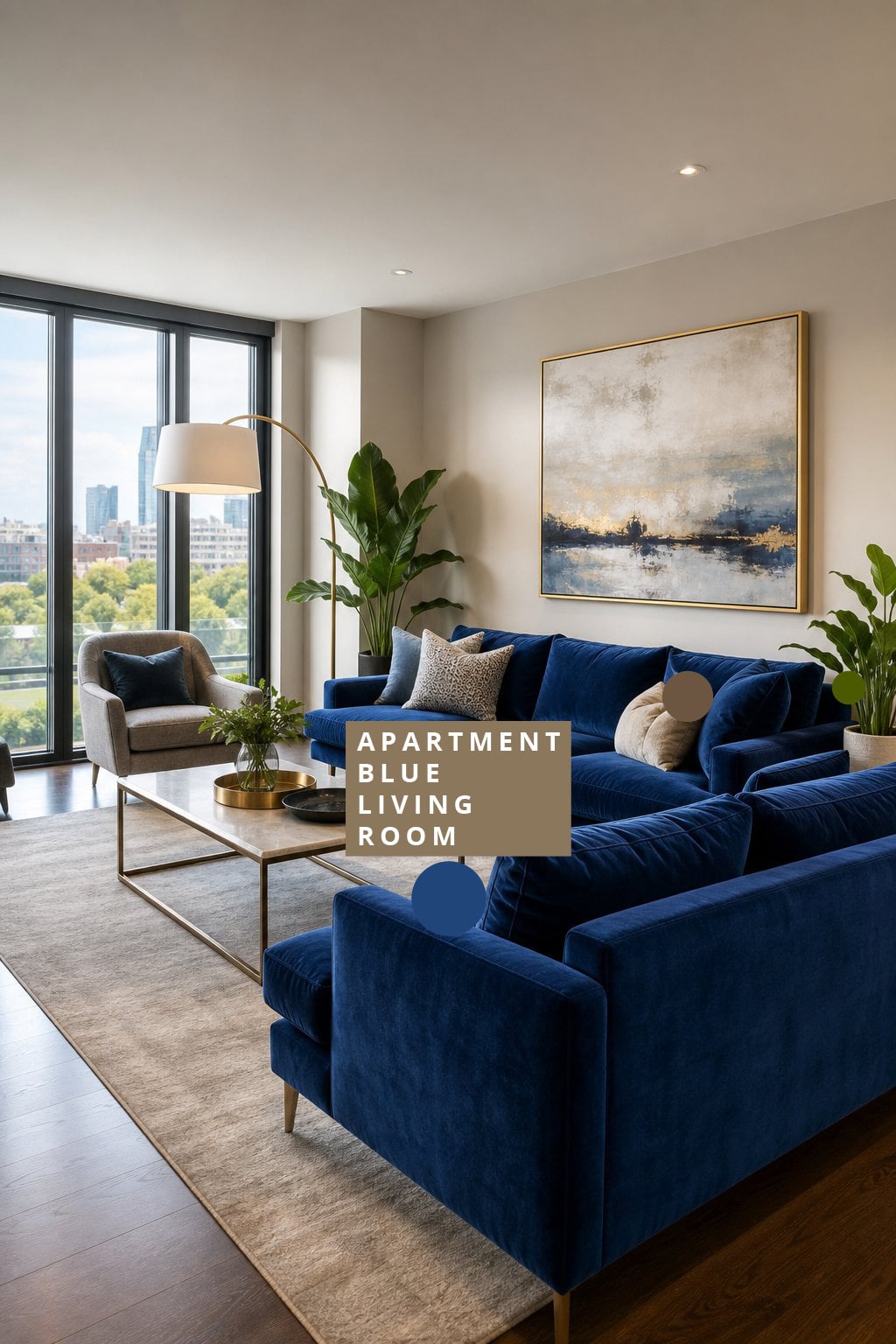 Blue Living Room Decor Ideas for Apartments 1 Velvet Sofas