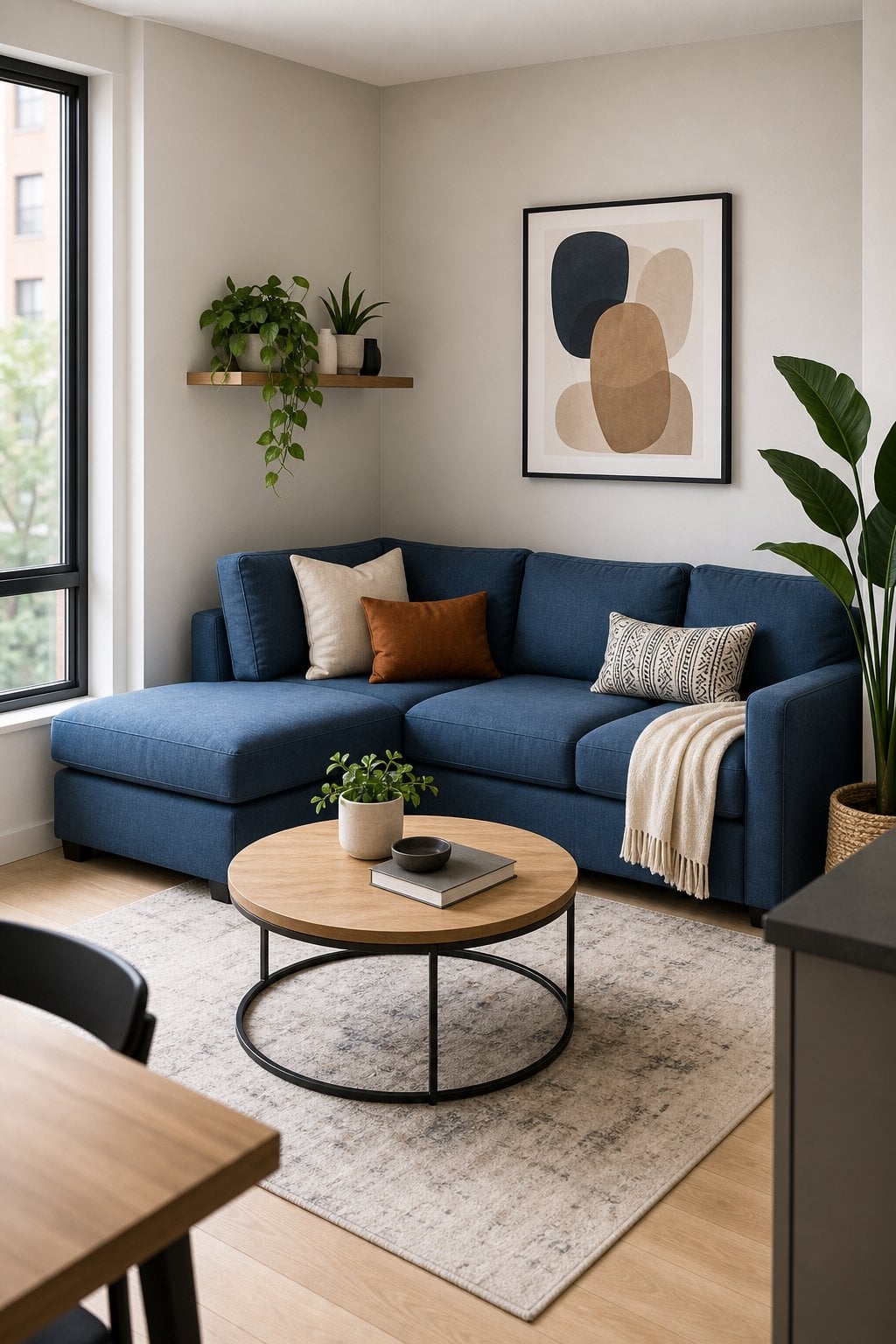Blue Living Room Decor Ideas for Apartments 3 Compact Sectional