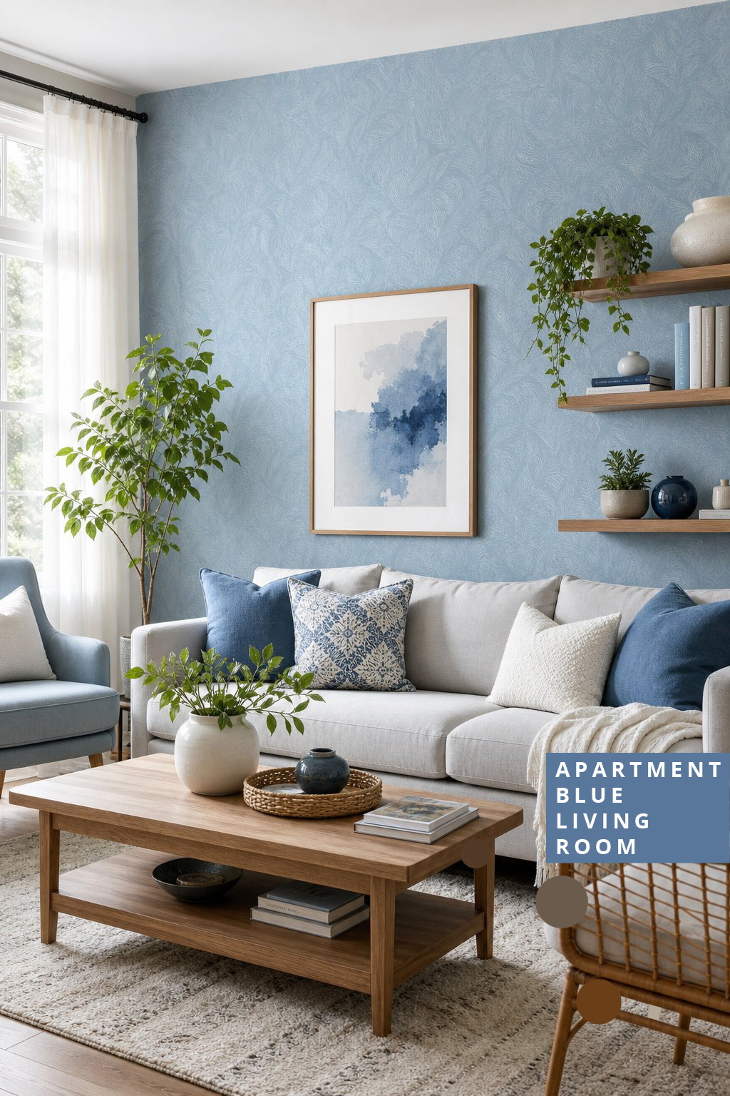 Blue Living Room Decor Ideas for Apartments 5 Peel and Stick Wallpaper