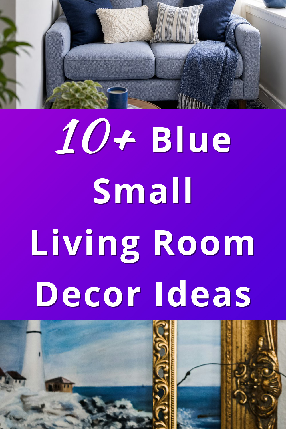Blue Living Room Decor Ideas for Small Spaces pin 1