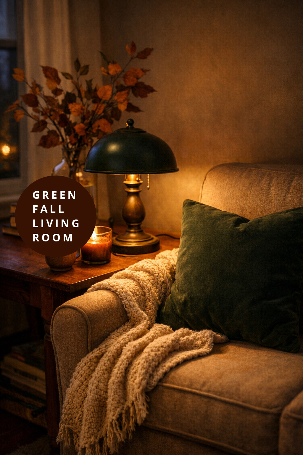 Fall Green Living Room Decor Idea 12 Dark Green Lighting