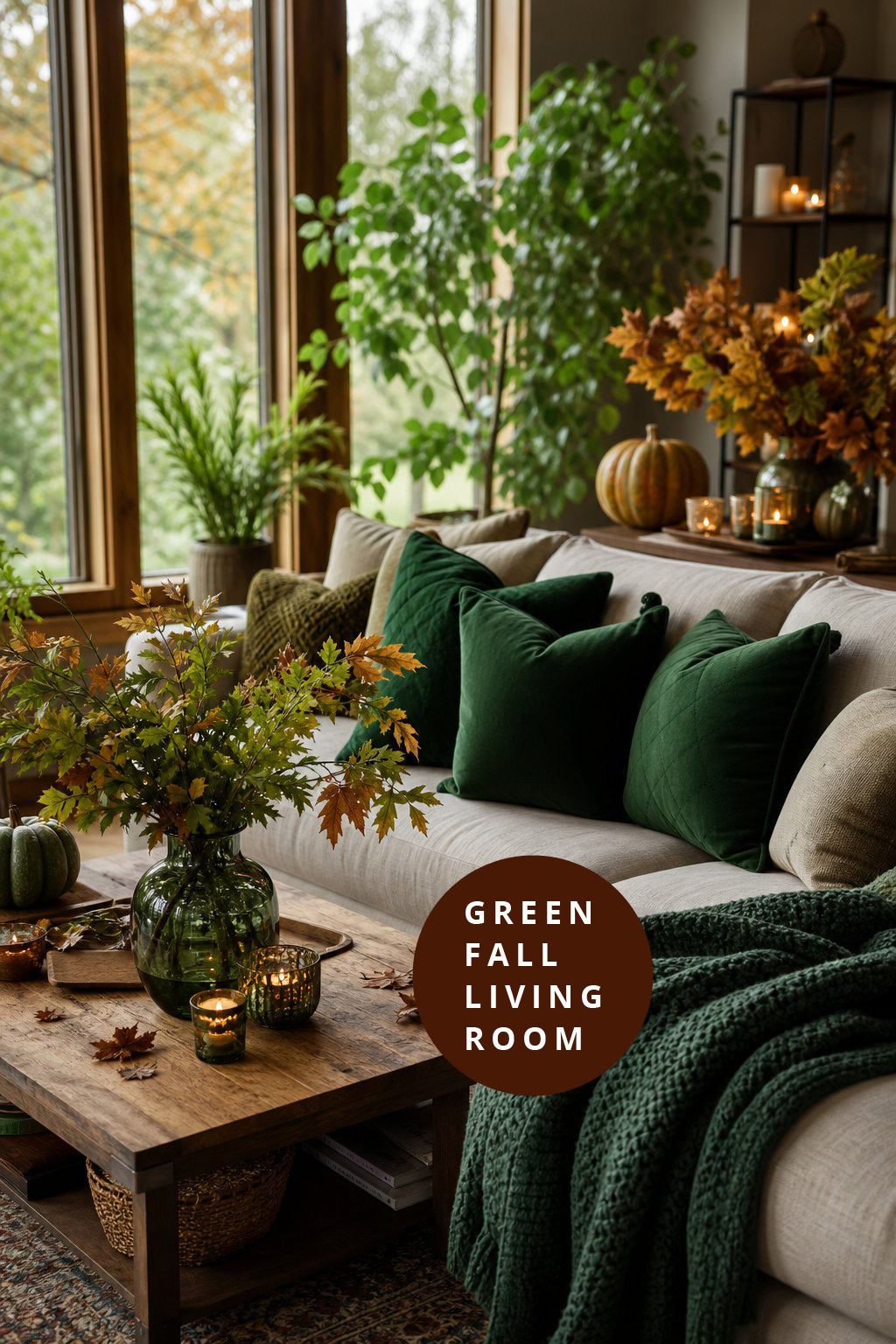 Fall Green Living Room Decor Idea 3 Emerald Details