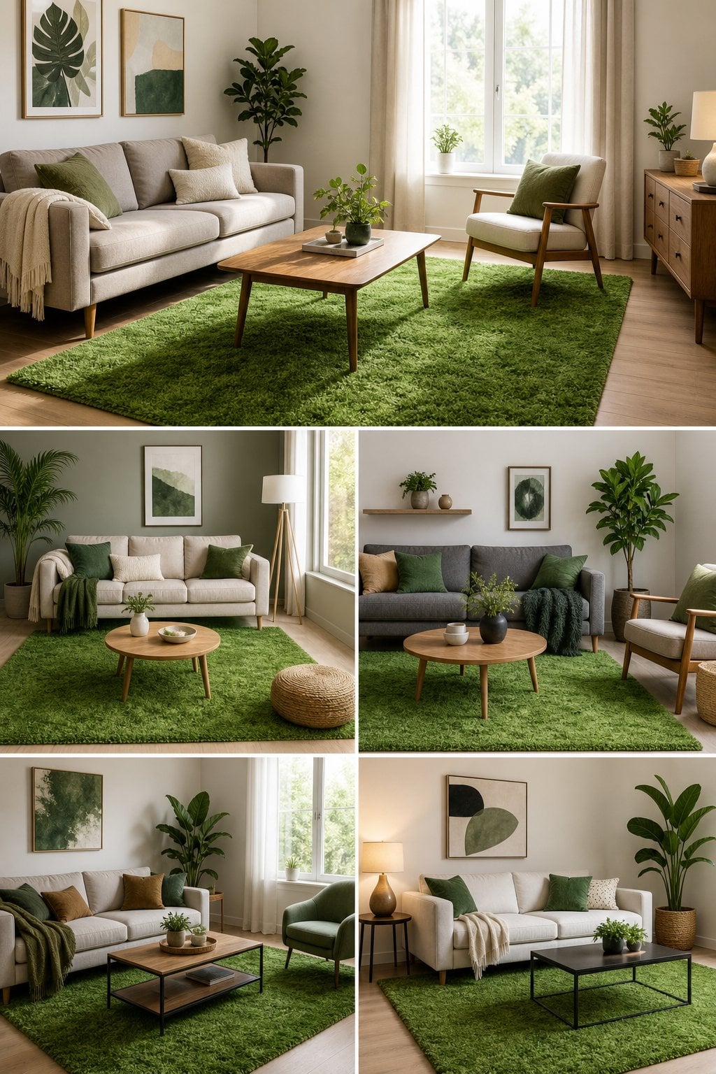 Living Room Idea with a Green Rug 4 Small Place