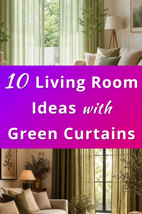 Living Room Ideas with Green Curtains