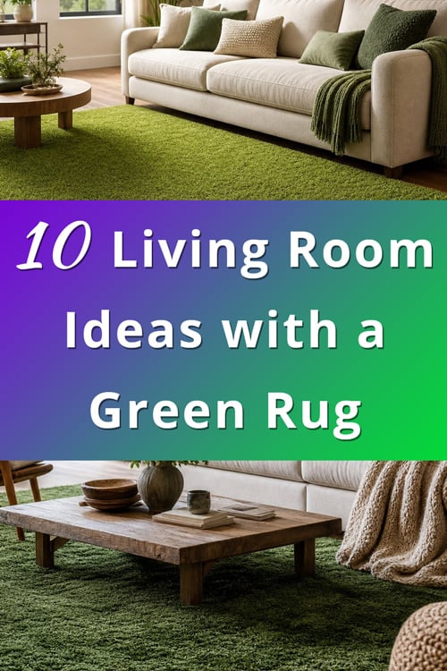 Living Room Ideas with a Green Rug