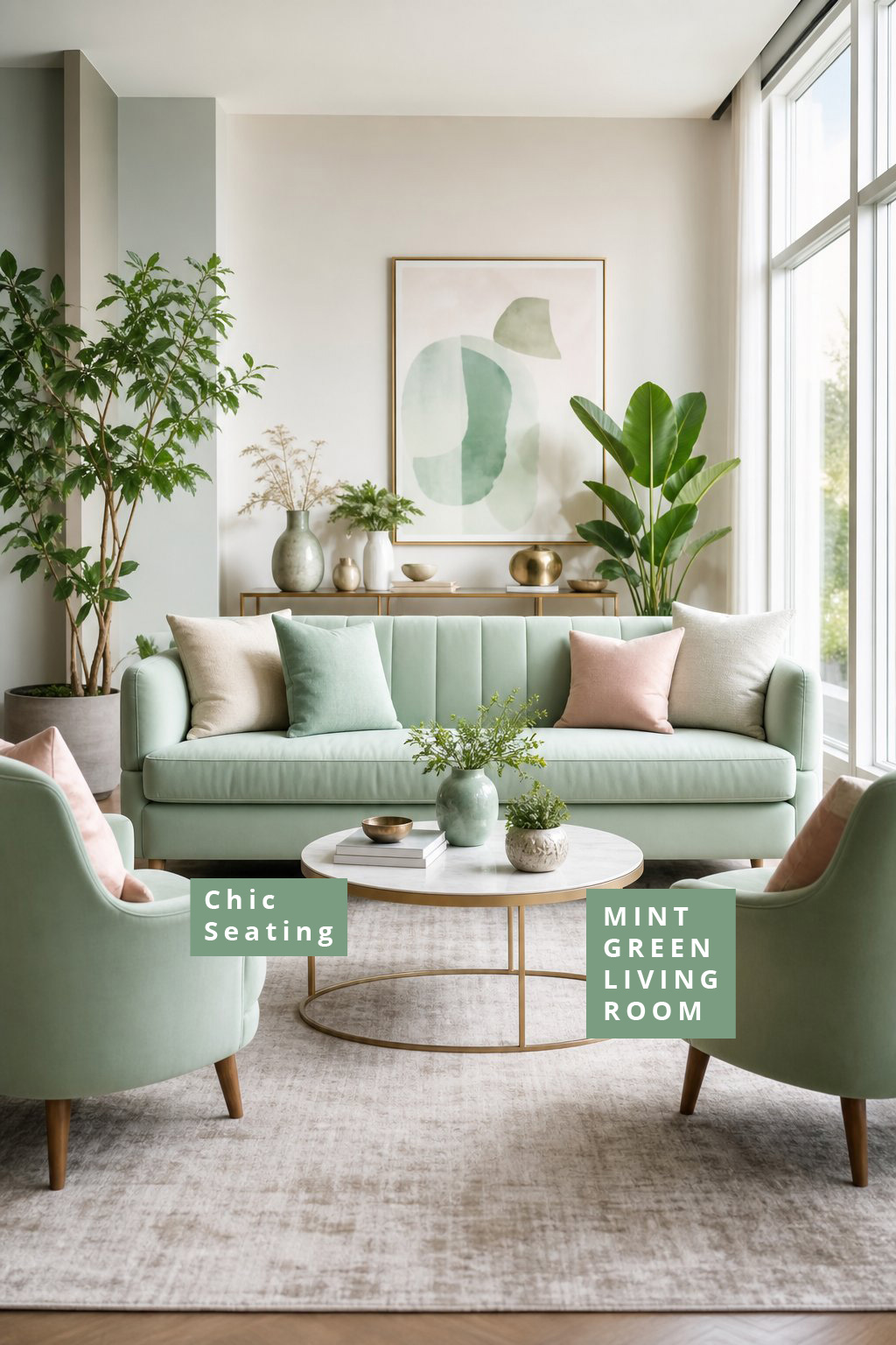 Mint Green Living Room Decor Idea 1 Chic Seating