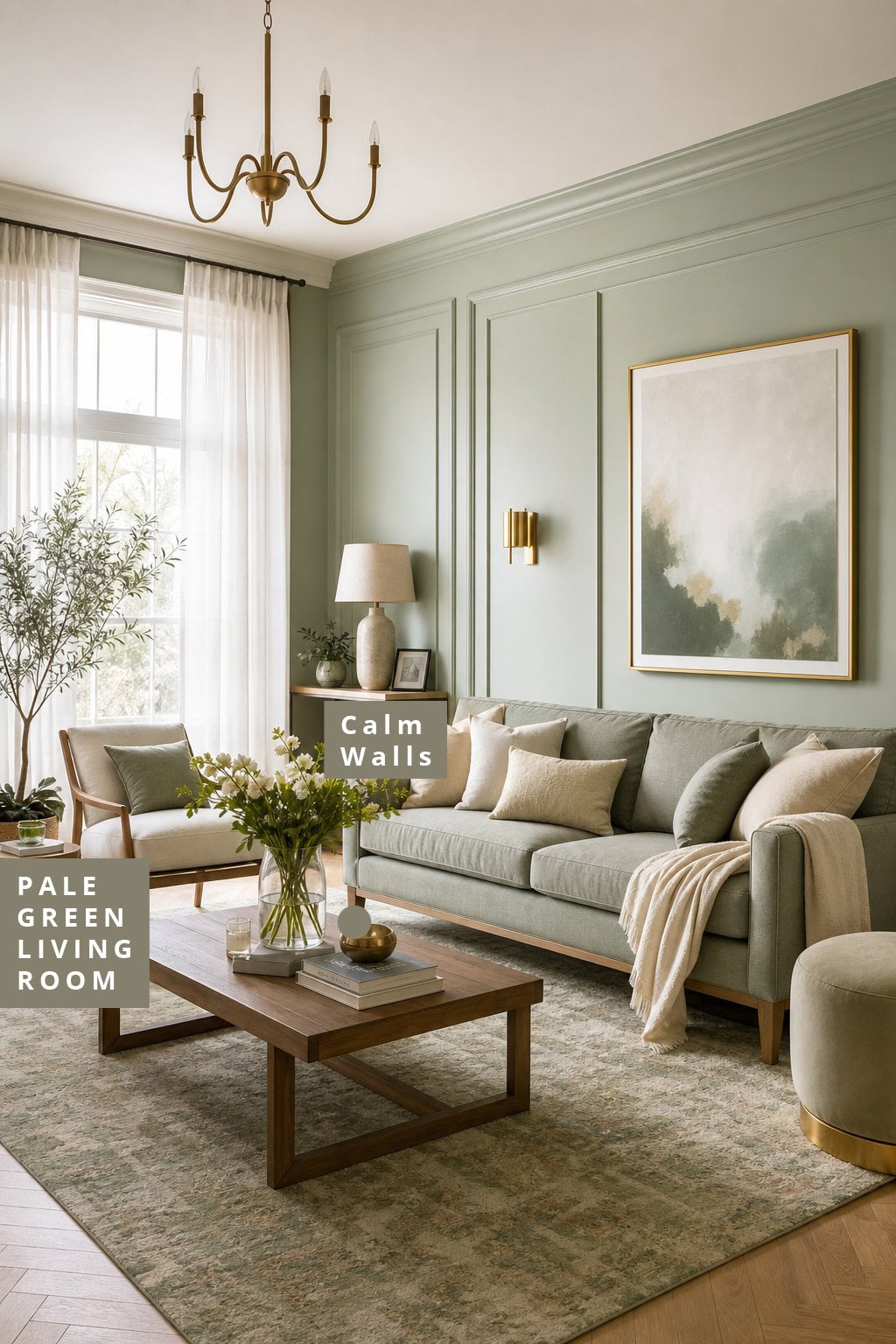 Pale Green Living Room Decor Idea 1 Walls