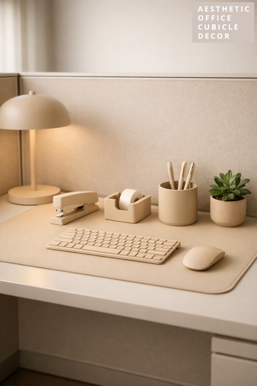 Aesthetic Office Cubicle Decor Idea 10 Matte Accessories