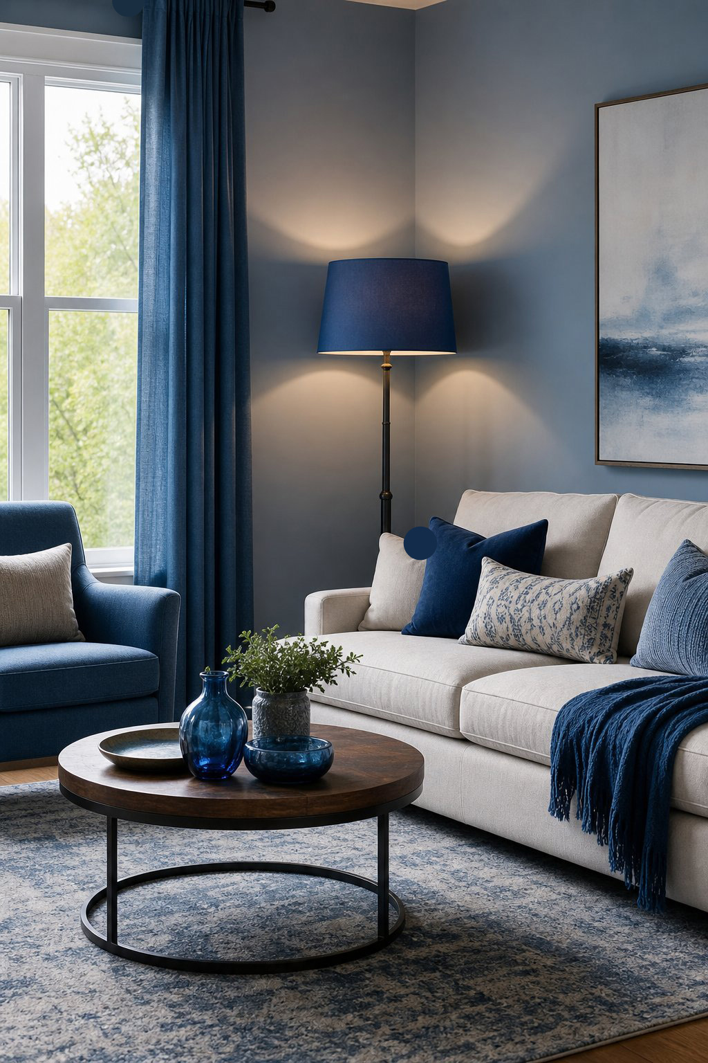 Blue Living Room Decor Idea Corner Layout 4 floor lamp