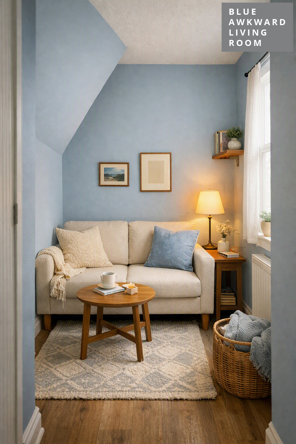Blue Living Room Idea Awkward Layout 2 Small Room