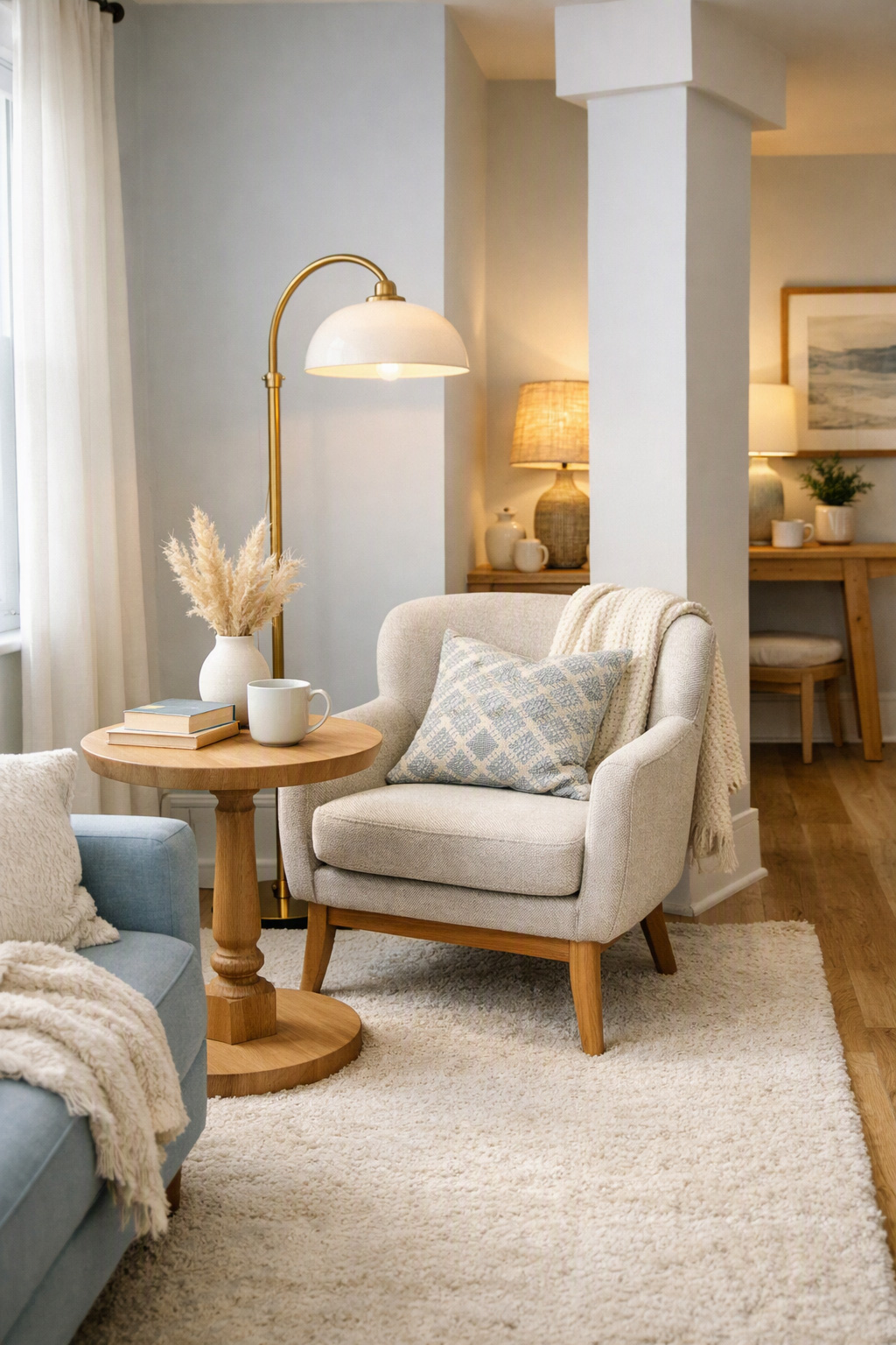 Blue Living Room Idea Awkward Layout 8 Space Saving