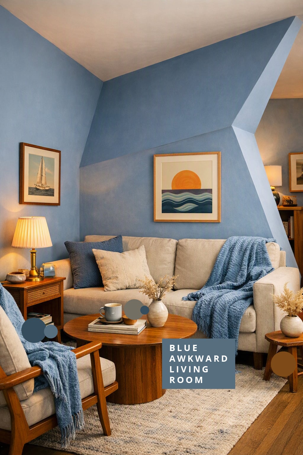 Blue Living Room Idea Awkward Layout 9 Quirky Angles