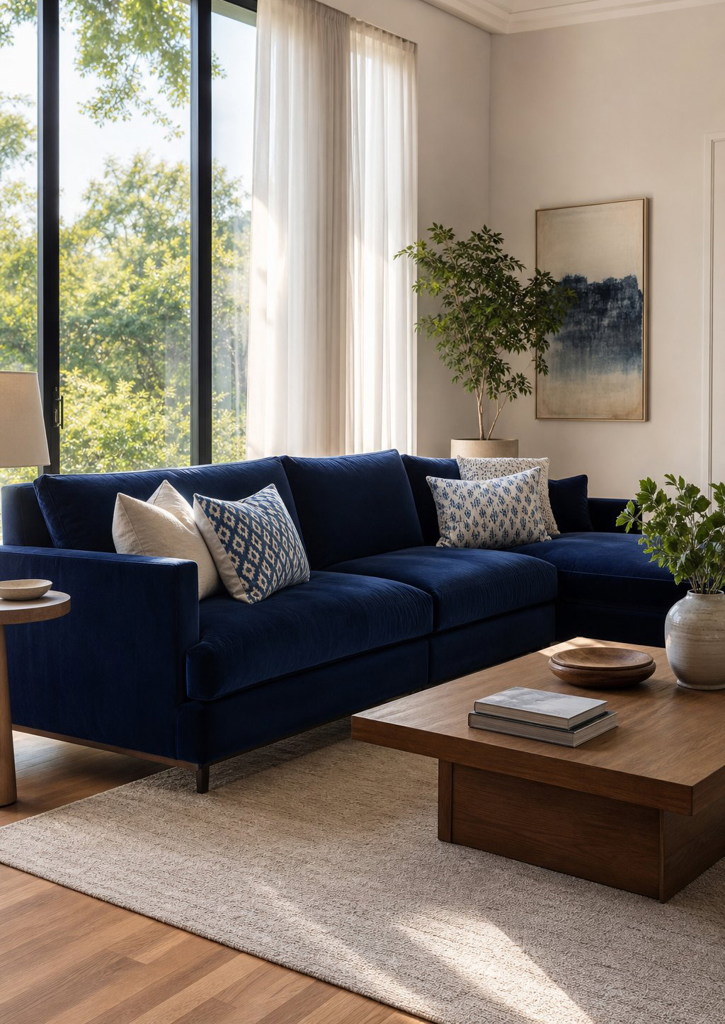Blue Living Room Ideas Natural Light 2 Navy Sofa