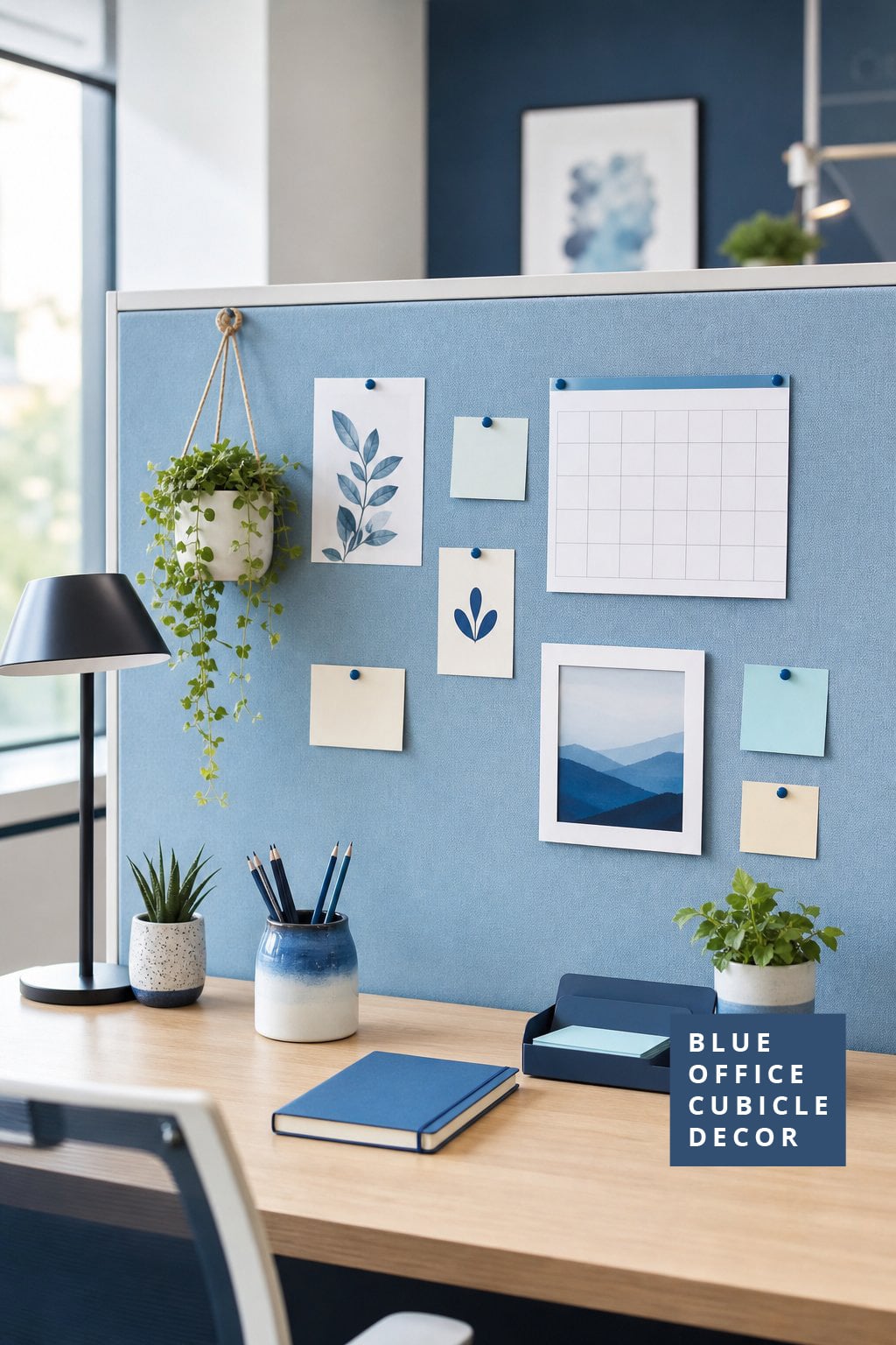 Blue Office Cubicle Decor Idea 5 Sky Blue Pinboard