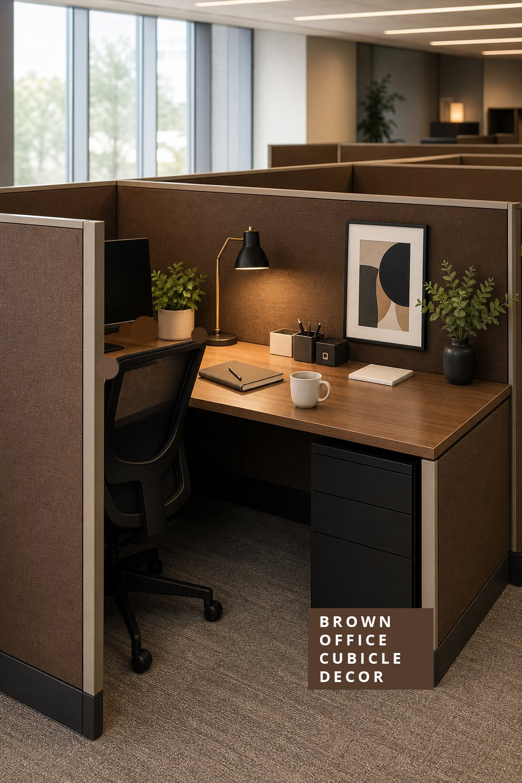 Brown Office Cubicle Decor Idea 5 Brown Wall Panels
