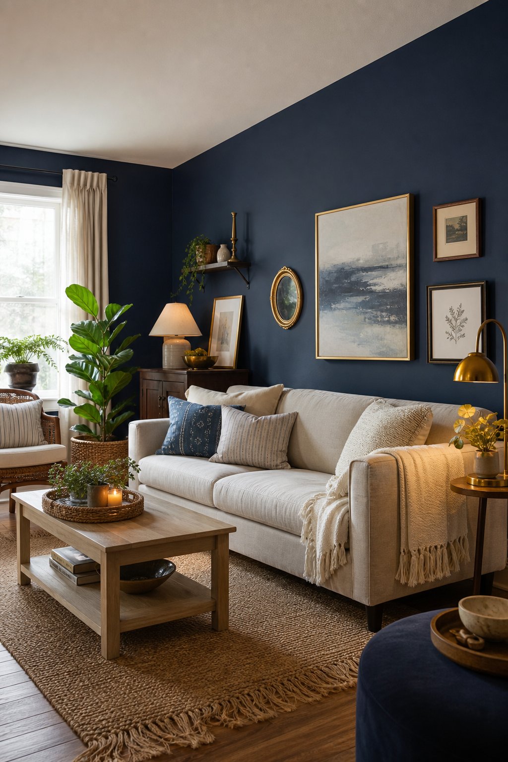 Budget Blue Living Room Decor Ideas 1 Navy Walls