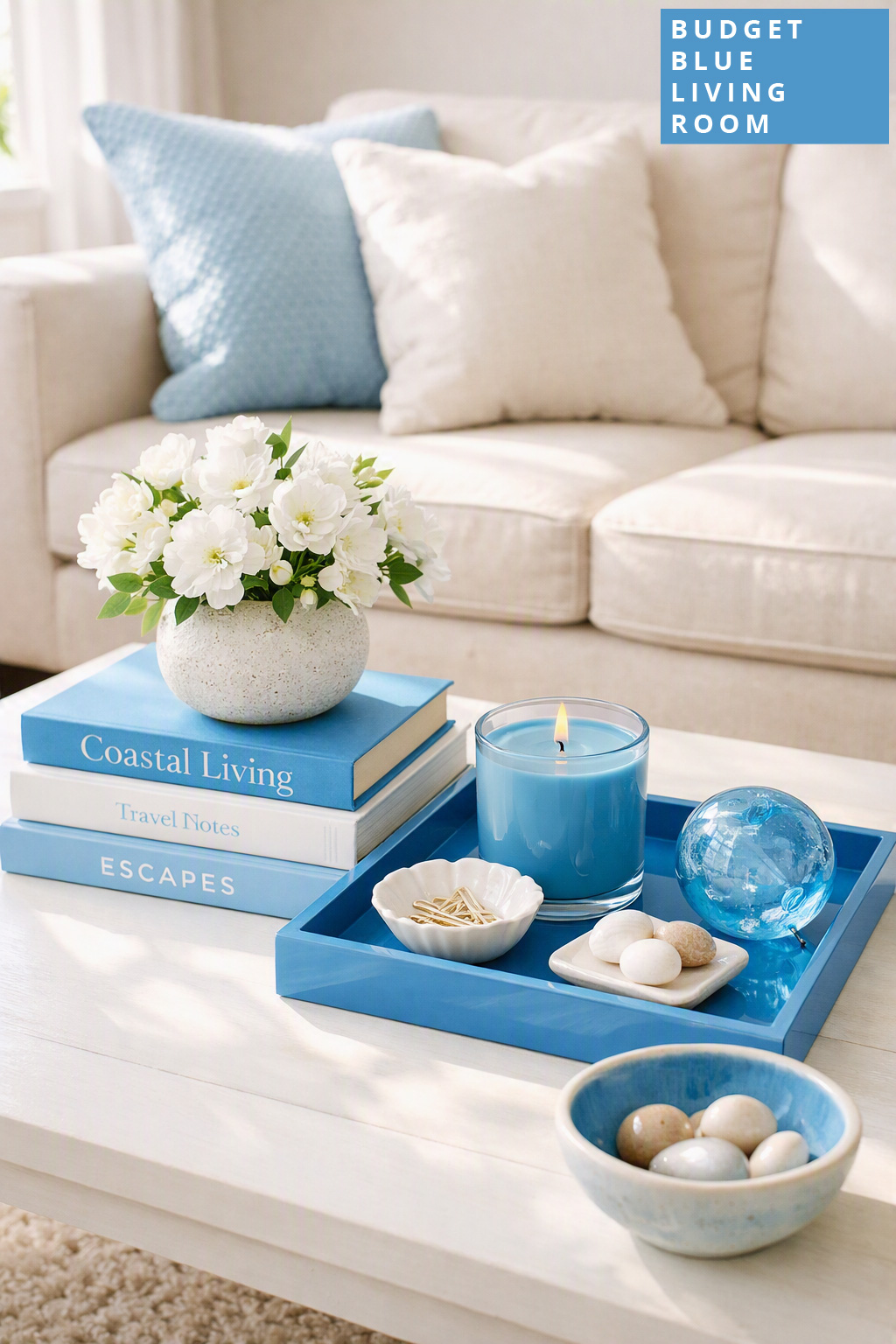 Budget Blue Living Room Decor Ideas 10 Cerulean Coffee Table Styling