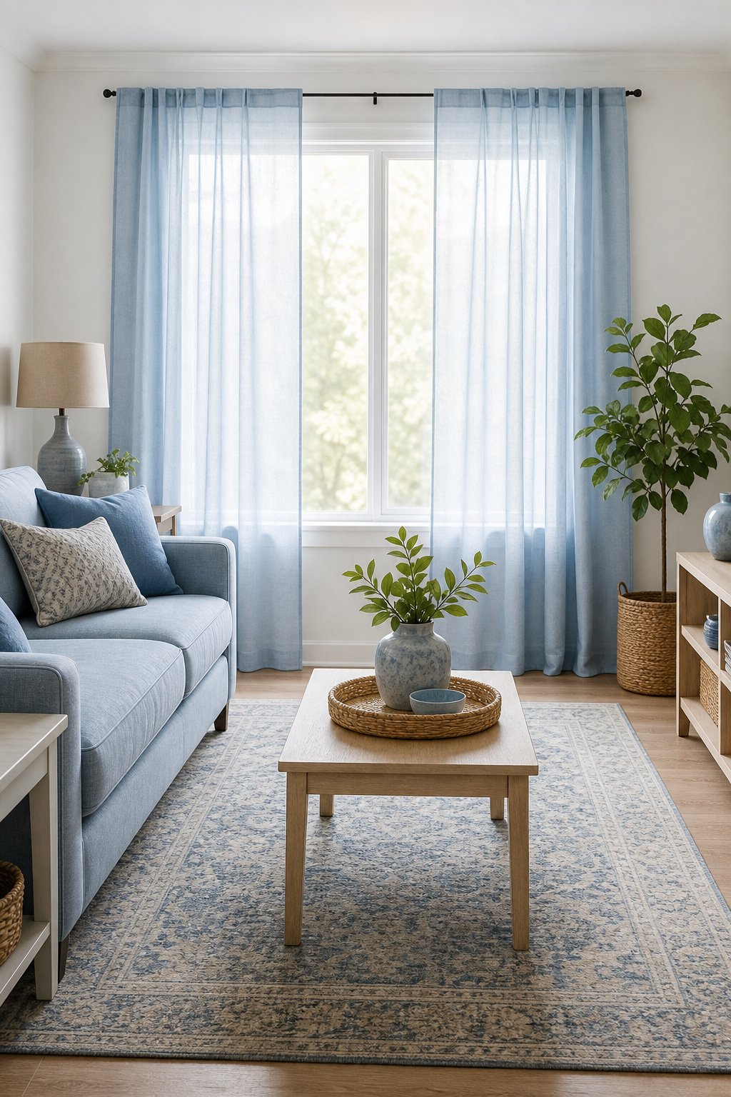 Budget Blue Living Room Decor Ideas 4 Powder Blue Curtains