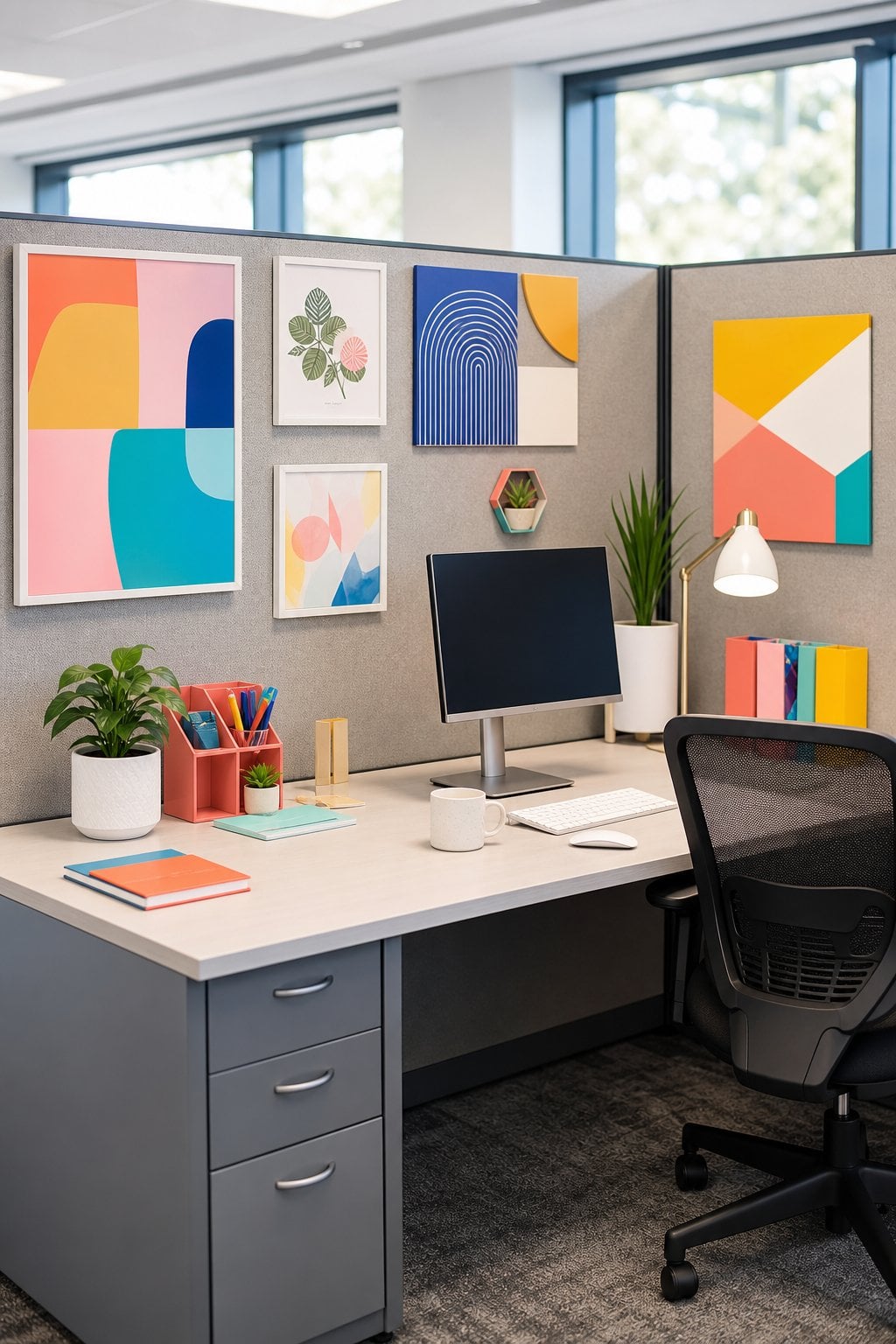 Colorful Office Cubicle Decor Idea 2 Bright Wall Art